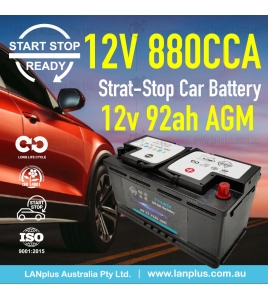 Stop-Start AGM Car Battery 12v 92Ah 880CCA f Volkswagen Hyundai Volvo jeep BMW 18-Month Warranty