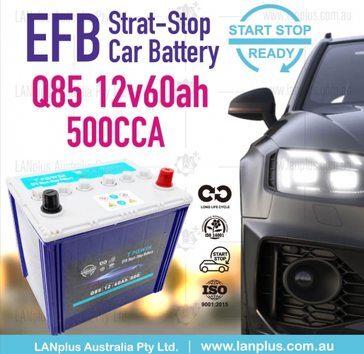 Stop-Start EFB Car Battery Q85 12v 60Ah 500CCA f Honda Volkswagen Skoda Hyundai