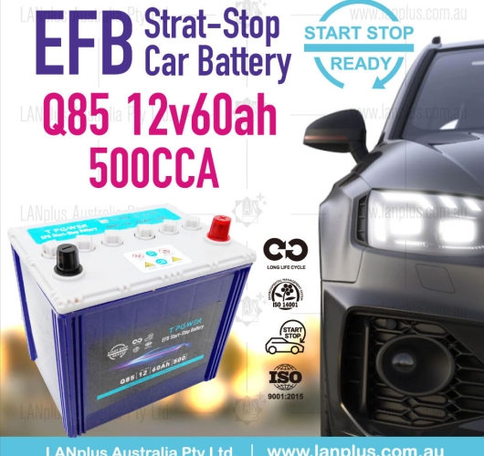 Stop-Start EFB Car Battery Q85 12v 60Ah 500CCA f Honda Volkswagen Skoda Hyundai