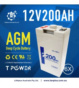 12V 200AH SLA Battery Pack 6x 2V 200AH Deep Cycle AGM solar Bank