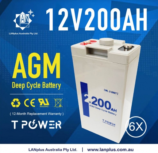  12V 200AH SLA Battery Pack 6x 2V 200AH Deep Cycle AGM solar Bank 