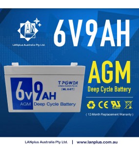 6V 9AH AGM Lead Acid Battery Same Size as 6V 7Ah for UPS APC Alarm Toy Car
