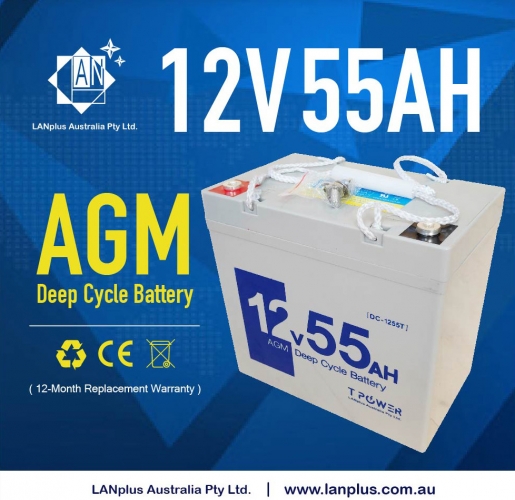 12V 55AH DEEP CYCLE AGM BATTERY 6FM50 Mobility Scooter Wheelchair Buggy 