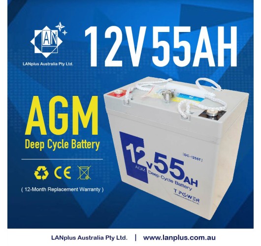 12V 55AH DEEP CYCLE AGM BATTERY 6FM50 Mobility Scooter Wheelchair Buggy