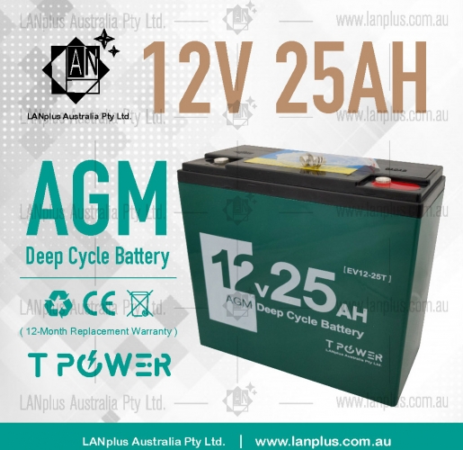 NEW 12V 25AH AGM Deep Cycle SLA Battery Scooter Golf Buggy Wheelchair EV Series same size as 20ah