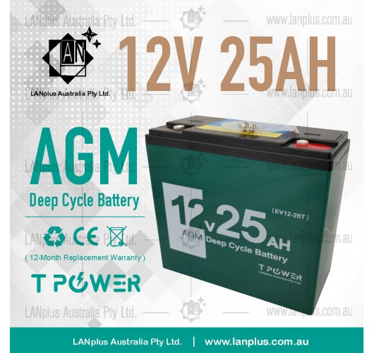 NEW 12V 25AH AGM Deep Cycle SLA Battery Scooter Golf Buggy Wheelchair EV Series same size as 20ah