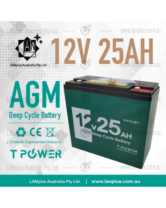 NEW 12V 25AH AGM Deep Cycle SLA Battery Scooter Golf Buggy Wheelchair EV Series same size as 20ah