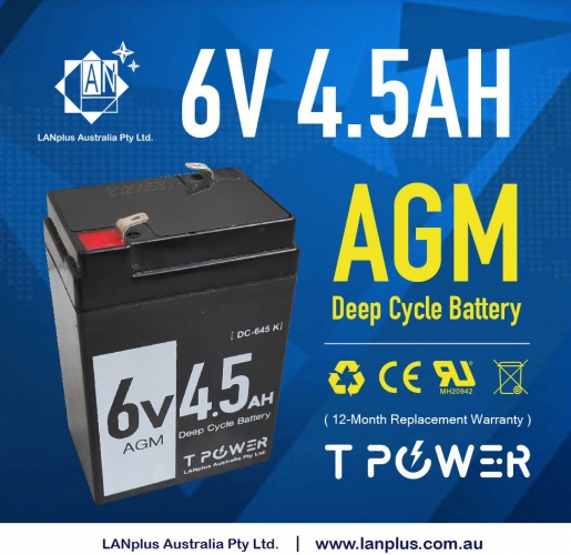  6V 4.5AH AGM SLA Rechargeable Battery size same as 6v 4ah 6v 5ah