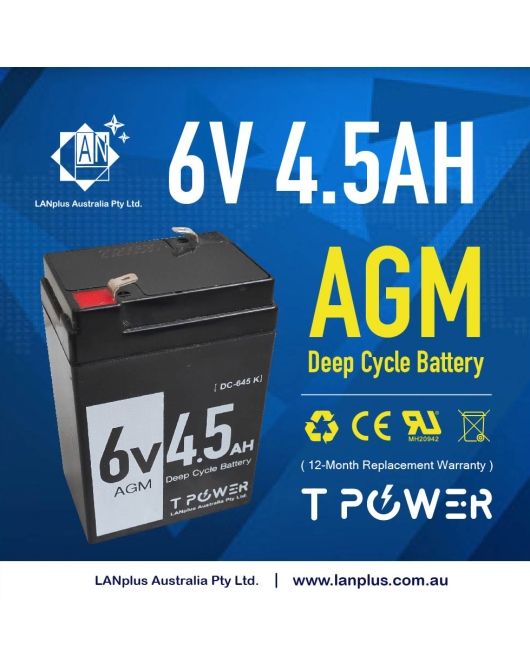 6V 4.5AH AGM SLA  Rechargeable Battery size same as 6v 4ah 6v 5ah
