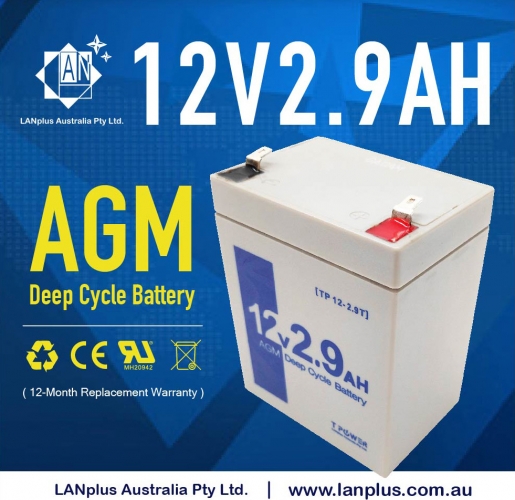 12V 2.9Ah Backup Main Power Cyclic SLA Rechargeable Battery 4 UPS ALARM TOY CAR