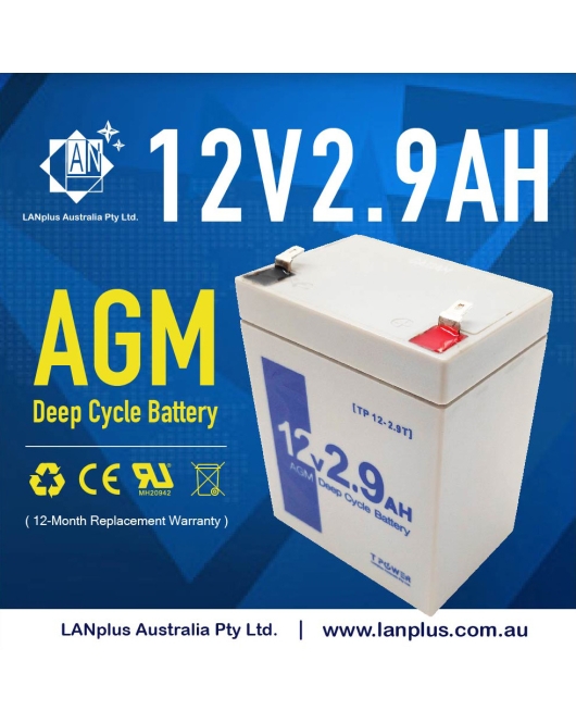 12V 2.9Ah Backup Main Power Cyclic SLA Rechargeable Battery 4 UPS ALARM TOY CAR