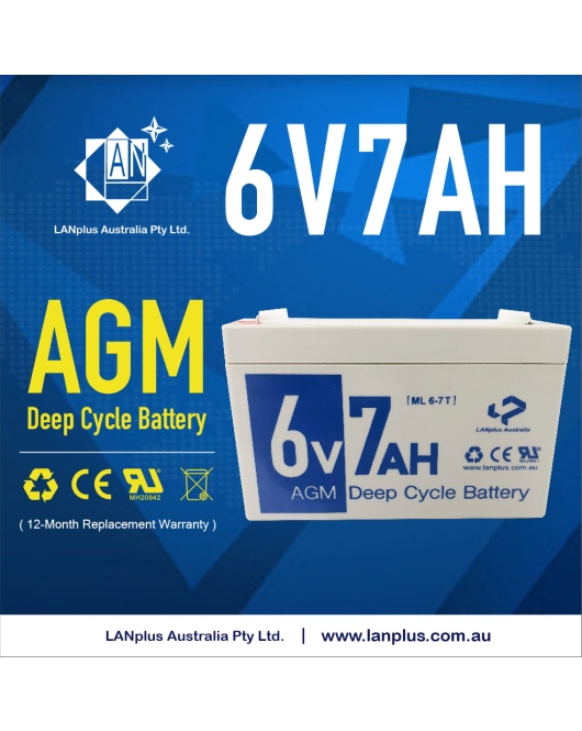 LANplus 6V 7AH SLA Battery