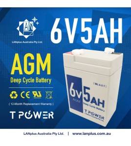 T power 6V 5AH SLA AGM battery