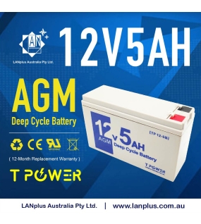 12V 5Ah Sealed Lead Acid Alarm Security AGM rechargeable Battery TP125-B