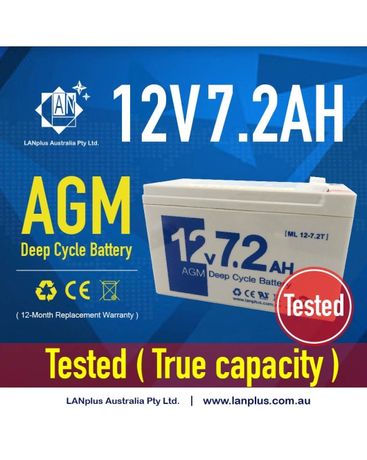 Brand new 12V 7.2AH 7ah AGM Deep cycle Sealed Lead Acid Battery size as 12v 9ah