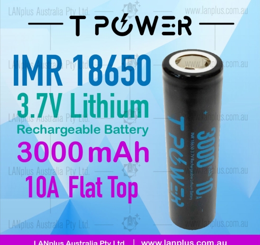 T power 18650 3000mAh 3.7v High Drain 10A Rechargeable li-ion lithium Battery