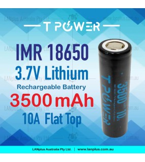 Tpower 3.7V INR18650 3500mAh 10A Flat Top Lithium Rechargeable Battery &gt;2500mah