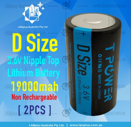 2x 3.6V D size 19000mAh Lithium Battery Non-Rechargeable as Saft ER34615