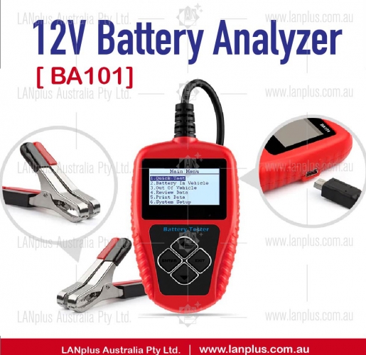 12V Auto Battery Tester Analyzer Tool BA101 Car Flooded GEL AGM EFB 100 2000 CCA