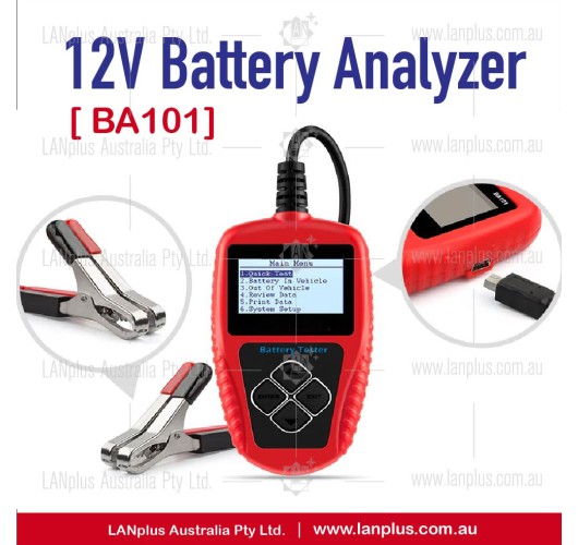 12V Auto Battery Tester Analyzer Tool BA101 Car Flooded GEL AGM EFB 100 2000 CCA