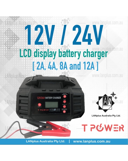 12V 24V 2A 4A 8A 12A for STD AGM GEL Lithium lifepo4 Battery Charger LCD display
