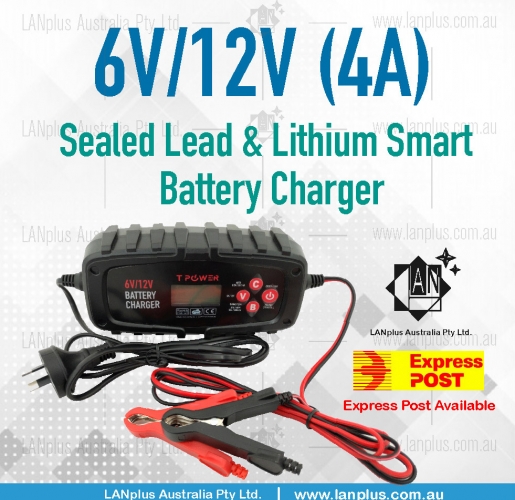 6V 4A / 12V 4A Sealed Lead AGM GEL Lithium Trickle Maintenance Battery Charger