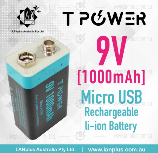 Micro USB 9V Rechargeable Lithium Li-Ion Battery 1000mAh for Smoke Alarm
