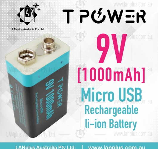 Micro USB 9V Rechargeable Lithium Li-Ion Battery 1000mAh for  Smoke Alarm