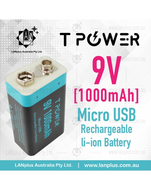 Micro USB 9V Rechargeable Lithium Li-Ion Battery 1000mAh for  Smoke Alarm