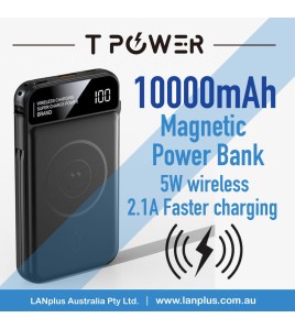 10000mAh Power Bank Magnetic suction wireless Power Bank 5W fast charging with Type-C cable