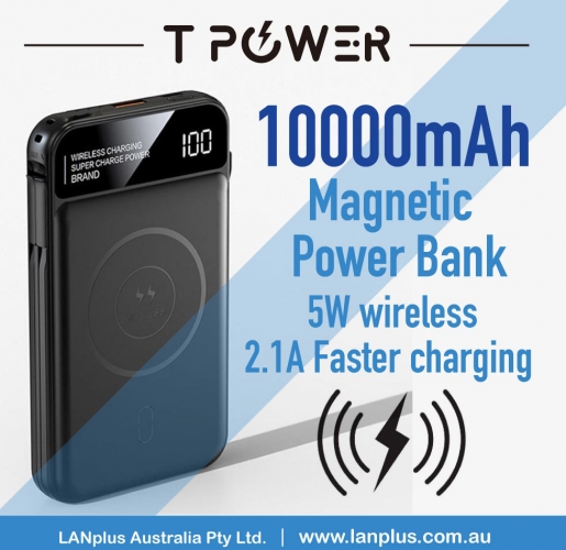10000mAh Power Bank Magnetic suction wireless Power Bank 5W fast charging with Type-C cable