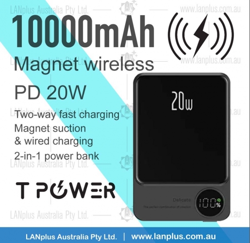 Tpower 15W Magnetic Wireless Power Bank 10000mAh PD20W Fast Charging ultra-thin