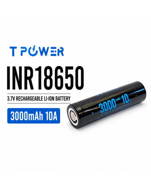 T power 18650 3000mAh 3.7v High Drain 10A Rechargeable li-ion lithium Battery