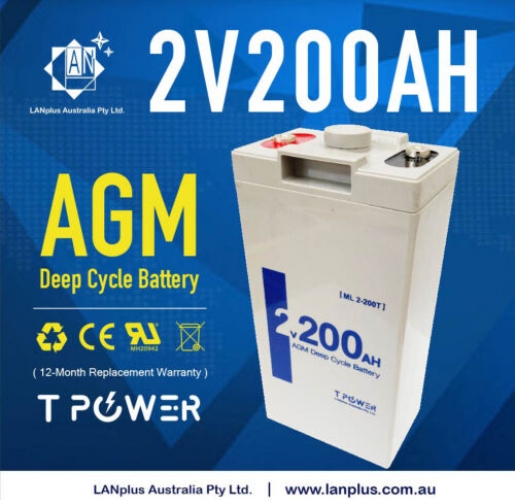 Brand New 2V 200AH AGM Sealed Deep Cycle Solar Battery Long Service
