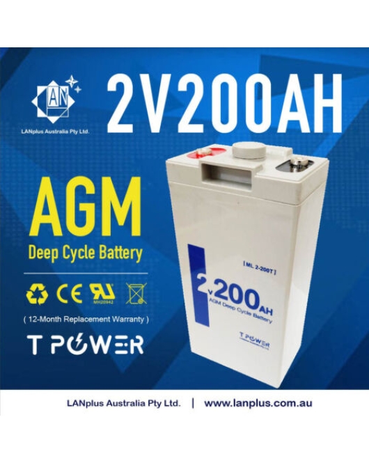 Brand New 2V 200AH AGM Sealed Deep Cycle Solar Battery Long Service