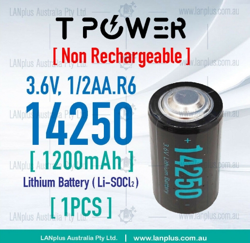 LS14250 14250 3.6V 1200mAh Lithium Battery 1/2AA R6 nipple top same Saft 14250