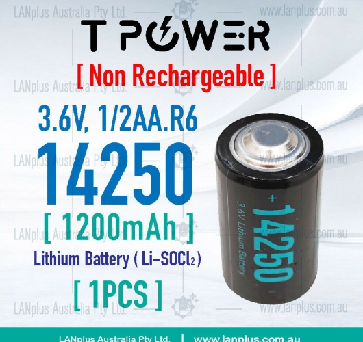 LS14250 14250 3.6V 1200mAh Lithium Battery 1/2AA R6 nipple top same Saft 14250