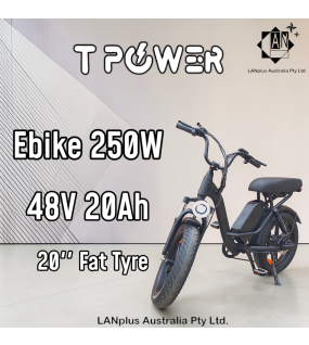 Tpower 48V 20AH 250W E-Bike Electric Bike 20'' Fat Tyre