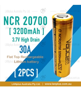 2x Vapcell 20700 3.7V 3200mAh 30A Battery high Density Rechargeable Flat Top battery