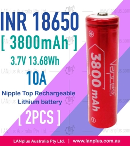 2x F38 INR18650 3800mAh 10A 3.7V HIGH CURRENT Rechargeable Nipple Top lithium Battery 