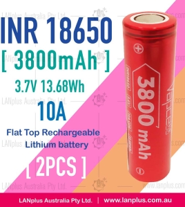 2x F38 INR18650 3800mAh 10A 3.7V HIGH CURRENT Rechargeable lithium Battery 