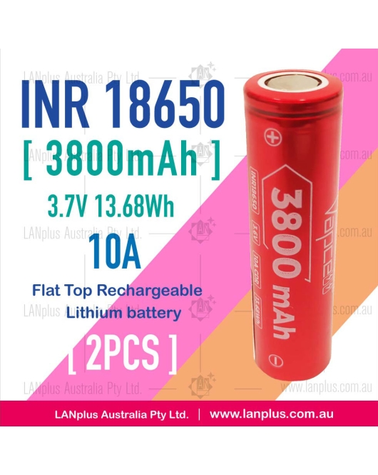 2x F38 INR18650 3800mAh 10A 3.7V HIGH CURRENT Rechargeable lithium Battery 