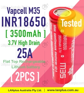 2x M35 18650 3500mAh 25A 3.7V HIGH CURRENT Rechargeable lithium Battery 