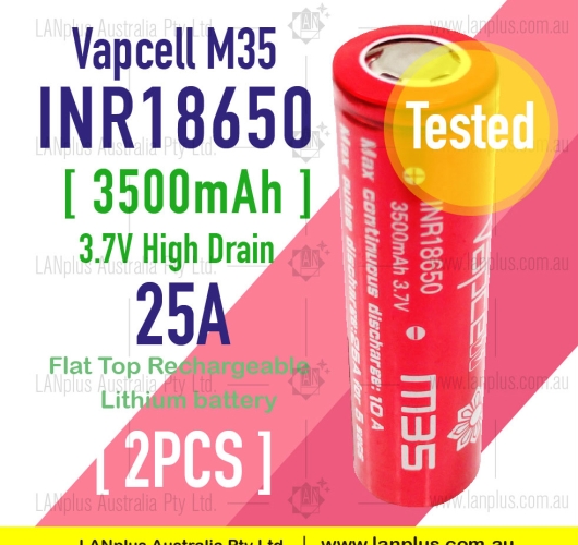 2x M35 18650 3500mAh 25A 3.7V HIGH CURRENT Rechargeable lithium Battery 