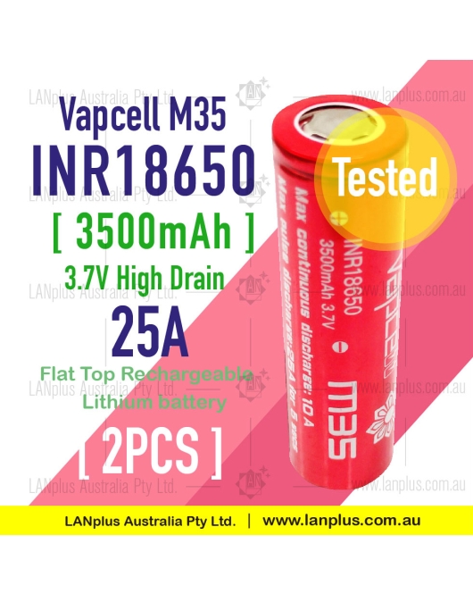 2x M35 18650 3500mAh 25A 3.7V HIGH CURRENT Rechargeable lithium Battery 