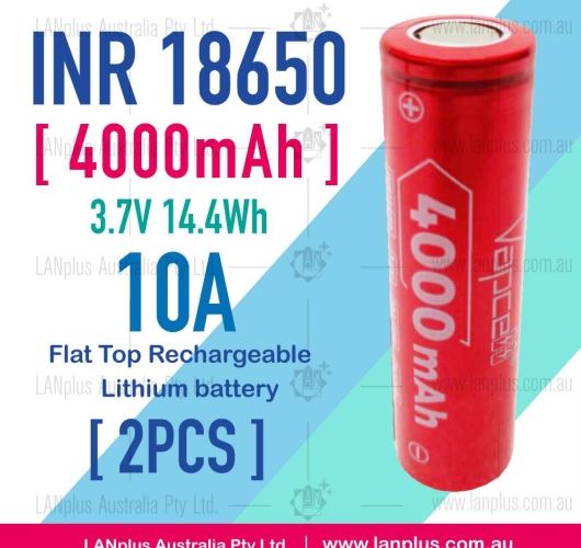 2x Vapcell N40 INR18650 4000mAh 10A 3.7V HIGH CURRENT Rechargeable lithium Battery
