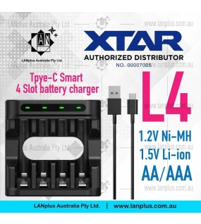 XTAR L4 4 slot Battery Charger 1.2V Ni-MH AA AAA 1.5V Li-ionBattery USB Type-C