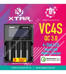 XTAR VC4S QC3.0 4-Slot LCD USB Charger Tester18650 26650 AA AAA C D Li-ion NiMH
