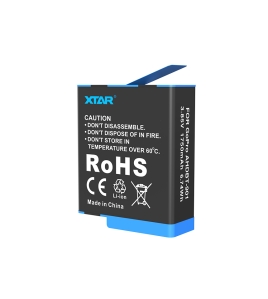 XTAR Rechargeable li-ion battery 1750mAH for Gopro Hero 10 Hero 9 balck 