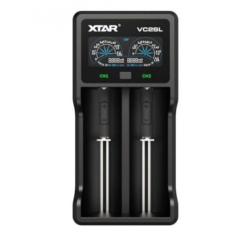 XTAR VC2SL 2 slot USB powered smart charger for 14500 16340 18700 26650 18650 21700 18500